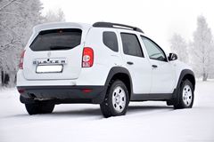 Защита порогов "Чистые штаны" (чёрное тиснение) (ABS) RENAULT DUSTER 2012-2020
